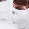 4 Clear Rose Gold 4 oz Glass Mason Mini Jars Lids Wedding Party Favor Holders